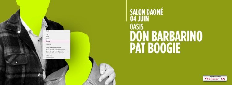 Oasis Wednesdays Salon Daomé Pat Boogie Don Barbarino