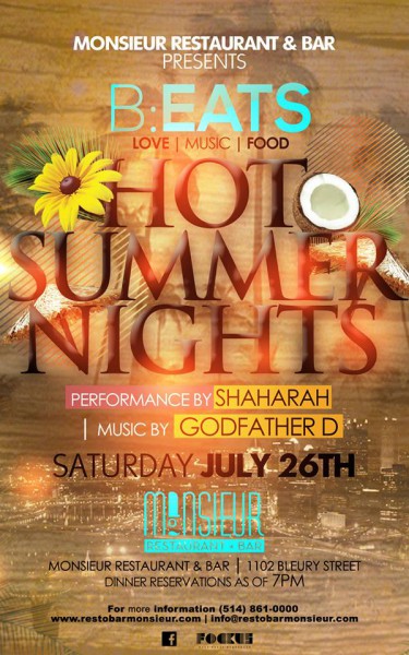 B:EATS Hot Summer Nights Edition Monsieur Restaurant + Bar